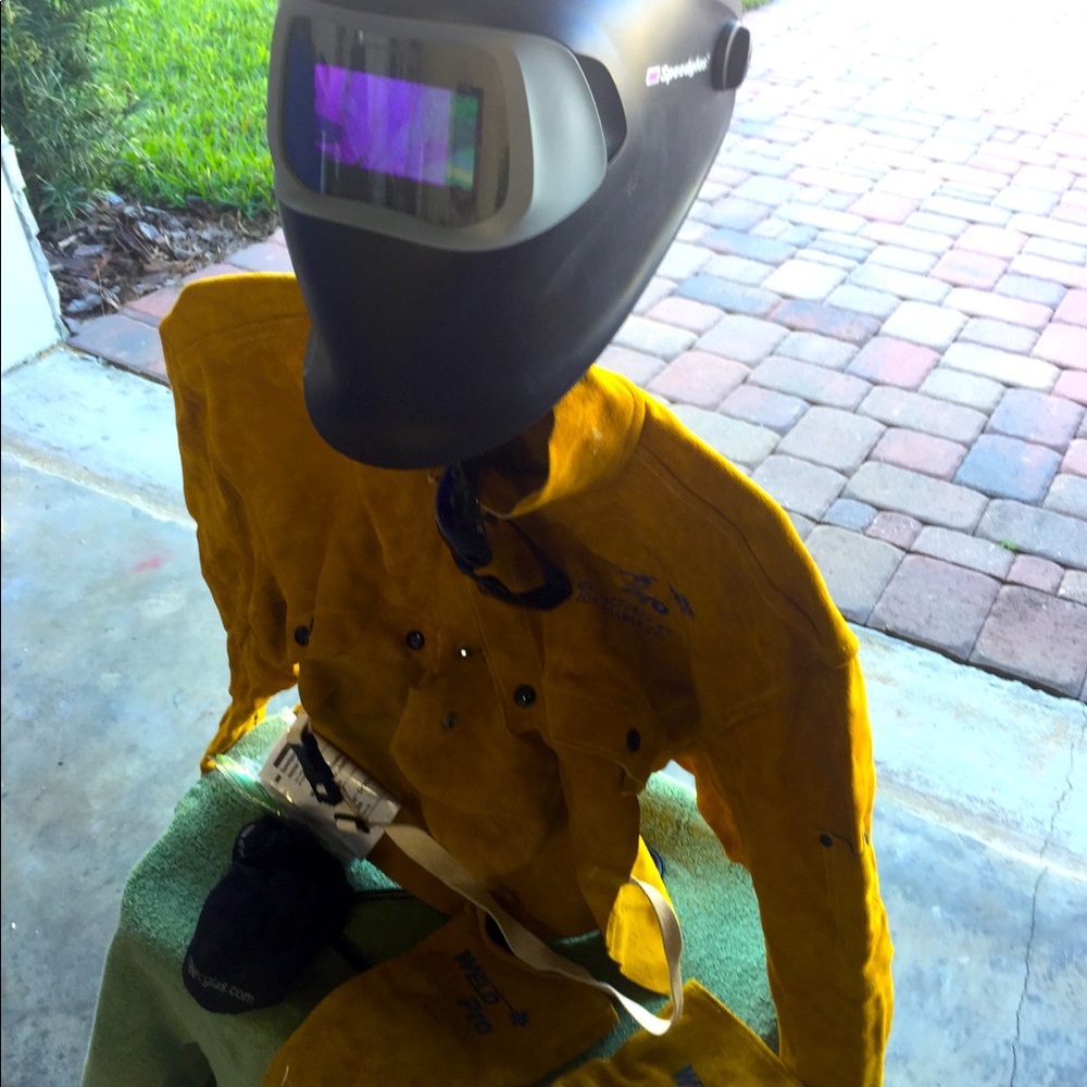 Welding Leather Men’s XL & Speed-glass Helmet, etc